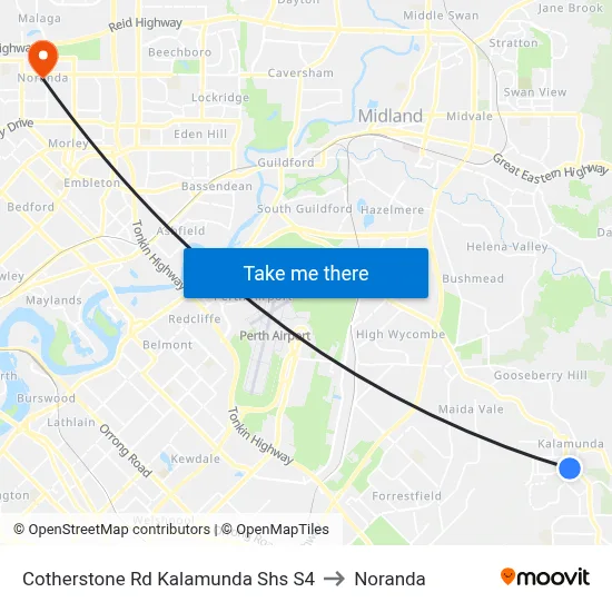 Cotherstone Rd Kalamunda Shs S4 to Noranda map