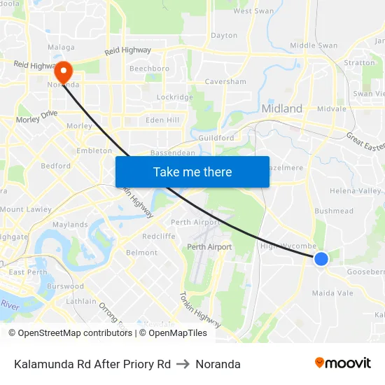 Kalamunda Rd After Priory Rd to Noranda map