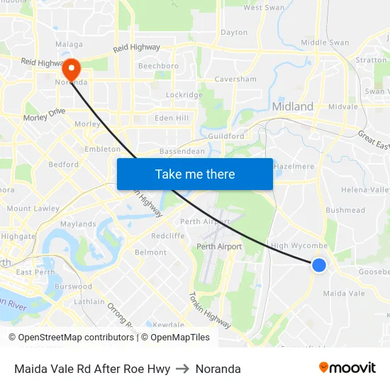 Maida Vale Rd After Roe Hwy to Noranda map