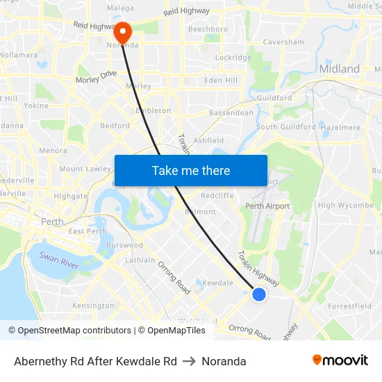 Abernethy Rd After Kewdale Rd to Noranda map