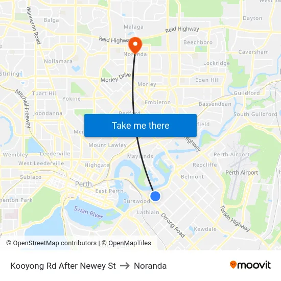 Kooyong Rd After Newey St to Noranda map