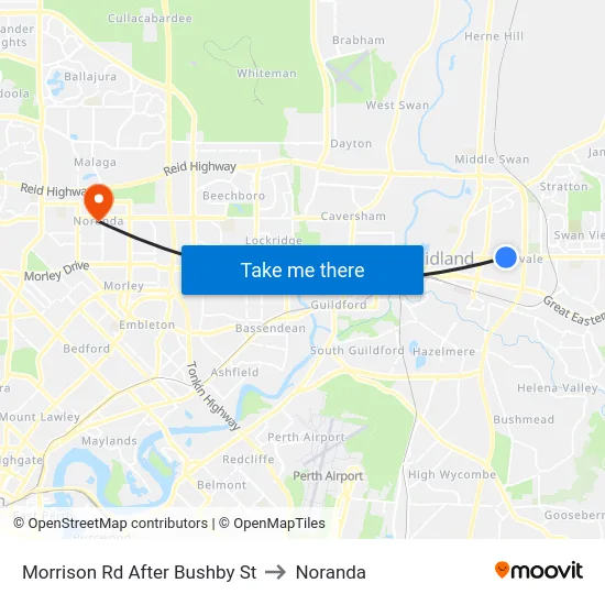 Morrison Rd After Bushby St to Noranda map