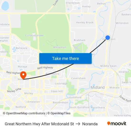 Great Northern Hwy After Mcdonald St to Noranda map