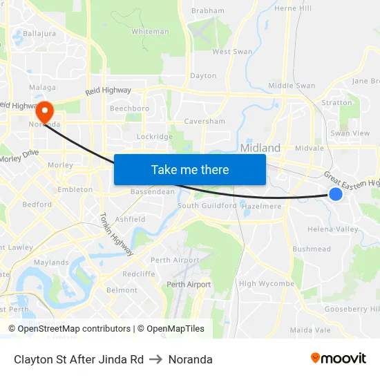 Clayton St After Jinda Rd to Noranda map