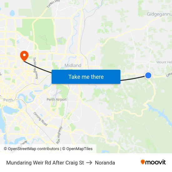Mundaring Weir Rd After Craig St to Noranda map