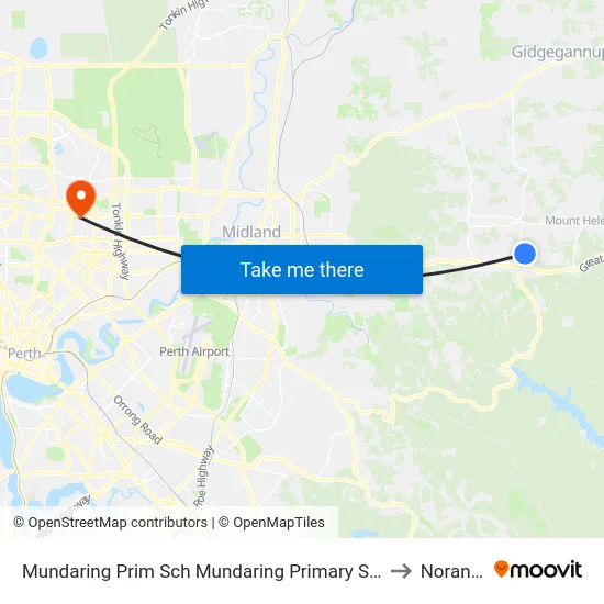 Mundaring Prim Sch   Mundaring Primary School to Noranda map