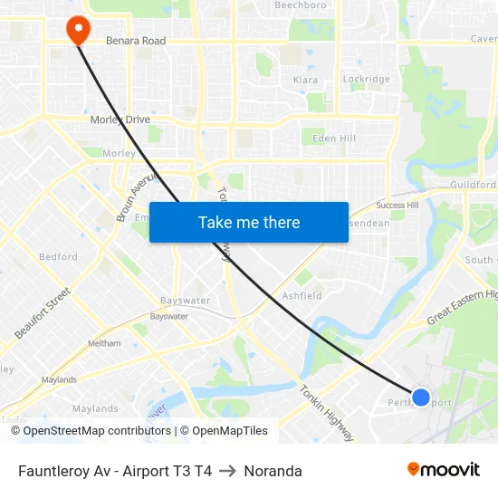 Fauntleroy Av  - Airport T3 T4 to Noranda map