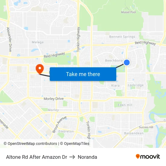 Altone Rd After Amazon Dr to Noranda map