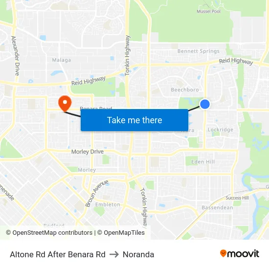 Altone Rd After Benara Rd to Noranda map