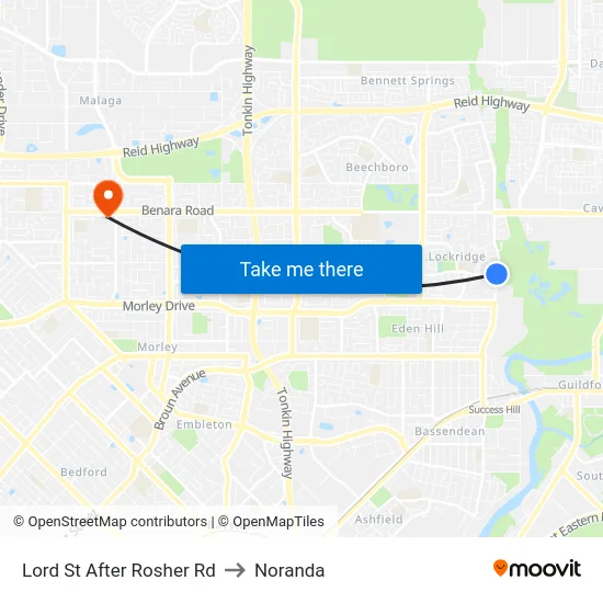 Lord St After Rosher Rd to Noranda map