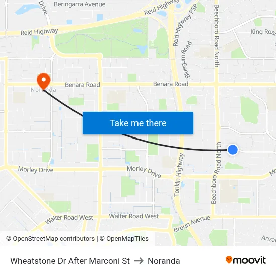 Wheatstone Dr After Marconi St to Noranda map
