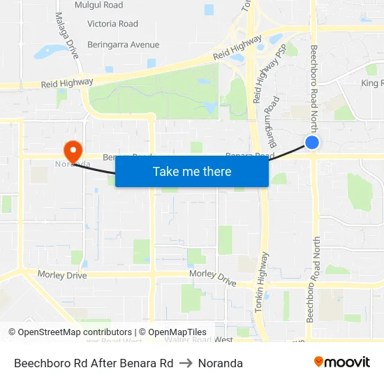 Beechboro Rd After Benara Rd to Noranda map