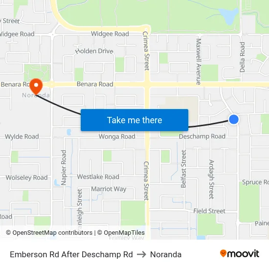 Emberson Rd After Deschamp Rd to Noranda map
