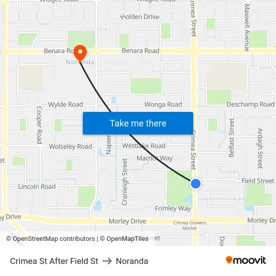 Crimea St After Field St to Noranda map