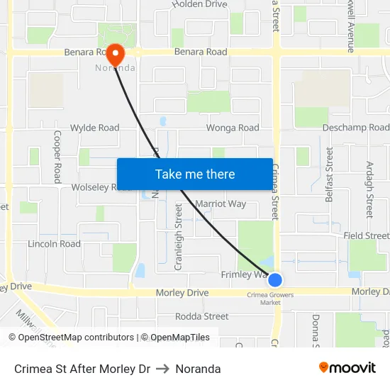 Crimea St After Morley Dr to Noranda map