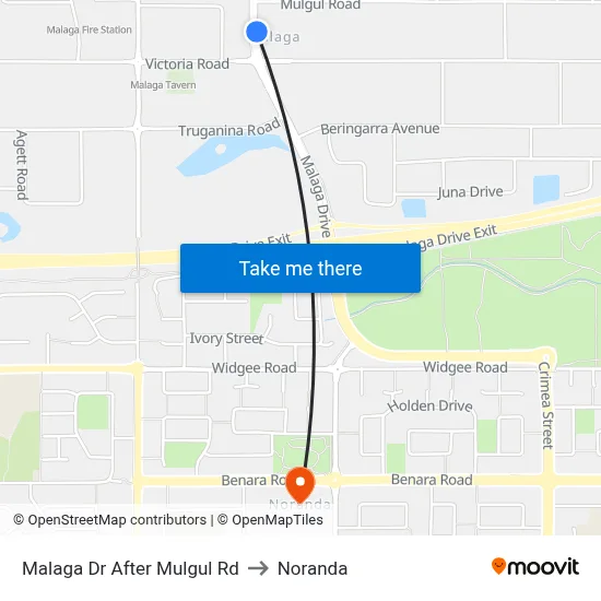 Malaga Dr After Mulgul Rd to Noranda map