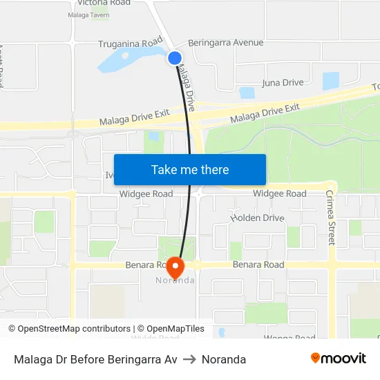 Malaga Dr Before Beringarra Av to Noranda map