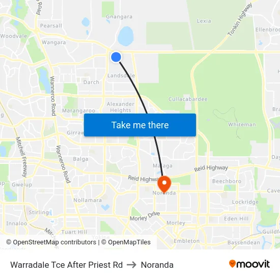 Warradale Tce After Priest Rd to Noranda map