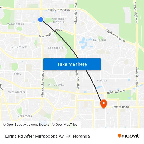 Errina Rd After Mirrabooka Av to Noranda map