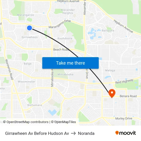 Girrawheen Av Before Hudson Av to Noranda map