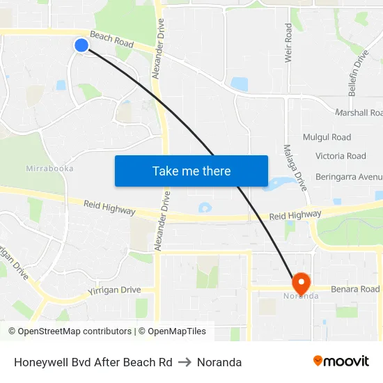 Honeywell Bvd After Beach Rd to Noranda map