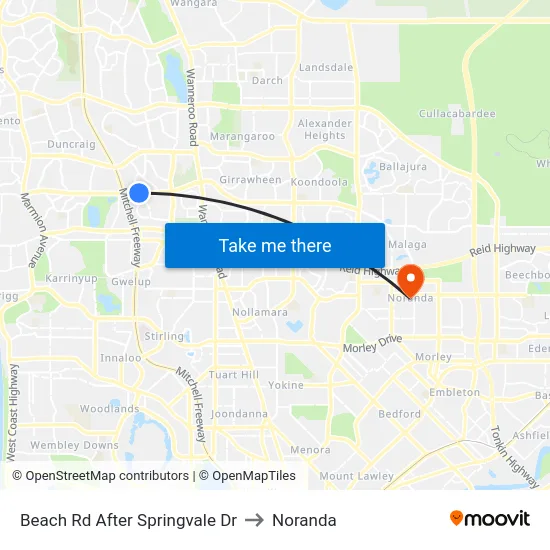 Beach Rd After Springvale Dr to Noranda map