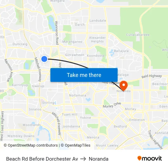 Beach Rd Before Dorchester Av to Noranda map