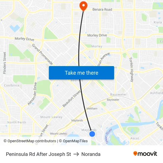 Peninsula Rd After Joseph St to Noranda map
