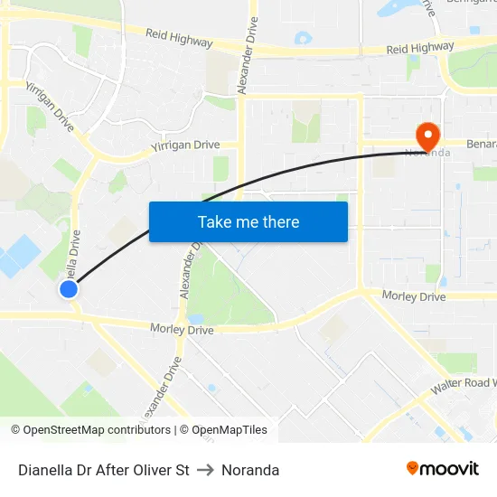 Dianella Dr After Oliver St to Noranda map