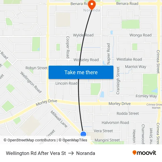 Wellington Rd After Vera St to Noranda map