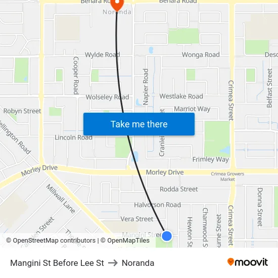 Mangini St Before Lee St to Noranda map