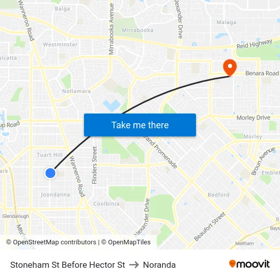 Stoneham St Before Hector St to Noranda map