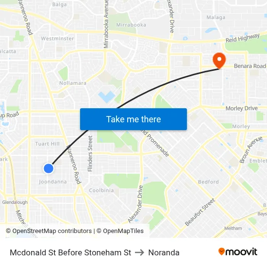 Mcdonald St Before Stoneham St to Noranda map