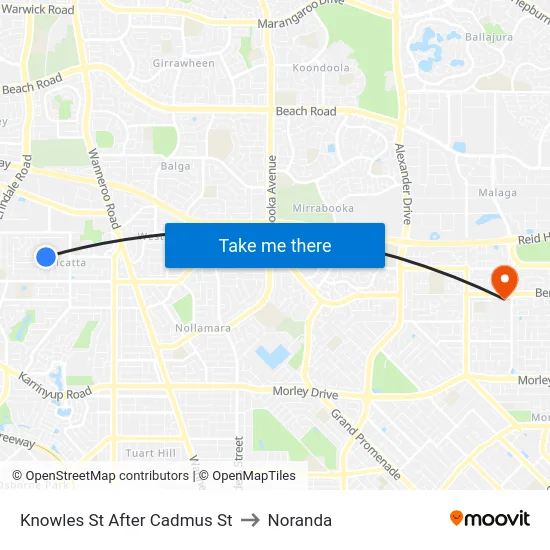 Knowles St After Cadmus St to Noranda map
