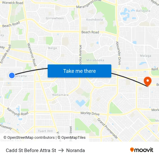 Cadd St Before Attra St to Noranda map