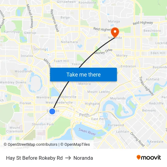 Hay St Before Rokeby Rd to Noranda map
