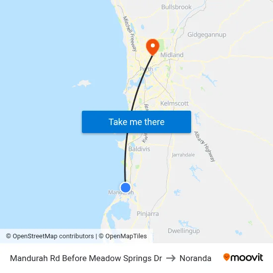 Mandurah Rd Before Meadow Springs Dr to Noranda map