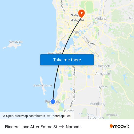 Flinders Lane After Emma St to Noranda map