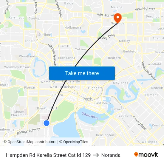 Hampden Rd Karella Street Cat Id 129 to Noranda map
