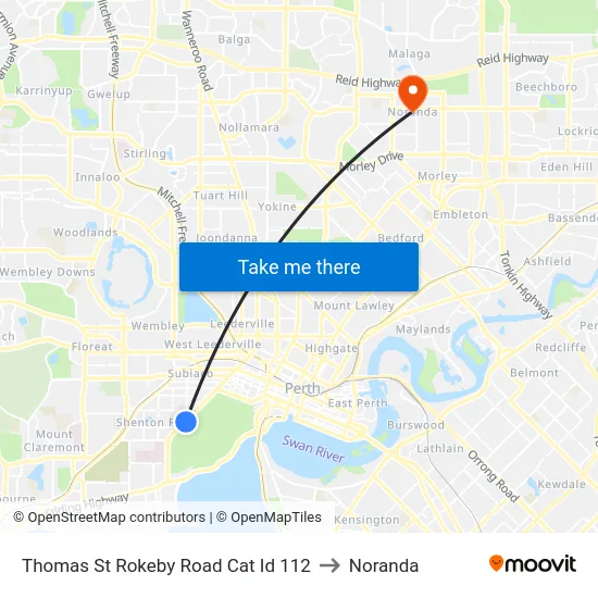 Thomas St Rokeby Road Cat Id 112 to Noranda map