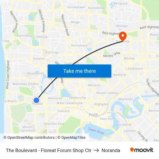 The Boulevard  - Floreat Forum Shop Ctr to Noranda map