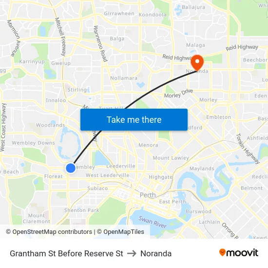 Grantham St Before Reserve St to Noranda map