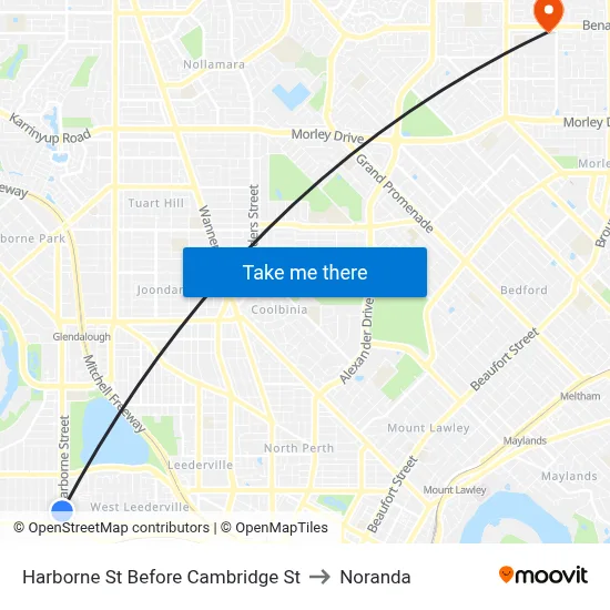 Harborne St Before Cambridge St to Noranda map