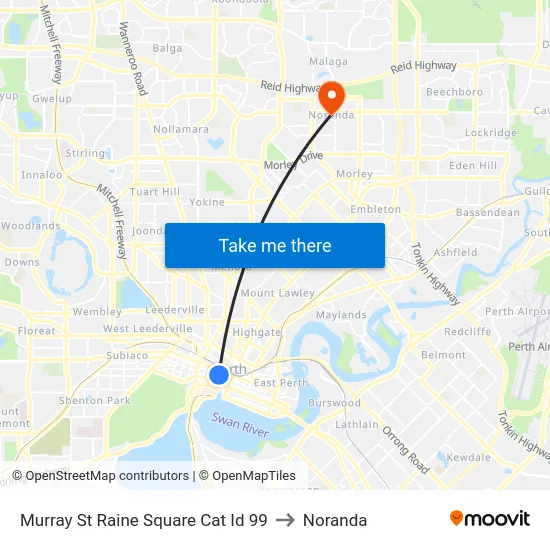 Murray St Raine Square Cat Id 99 to Noranda map