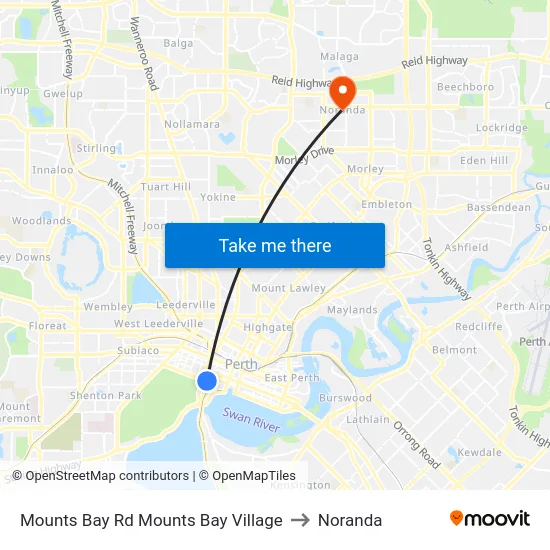 Mounts Bay Rd Mounts Bay Village to Noranda map