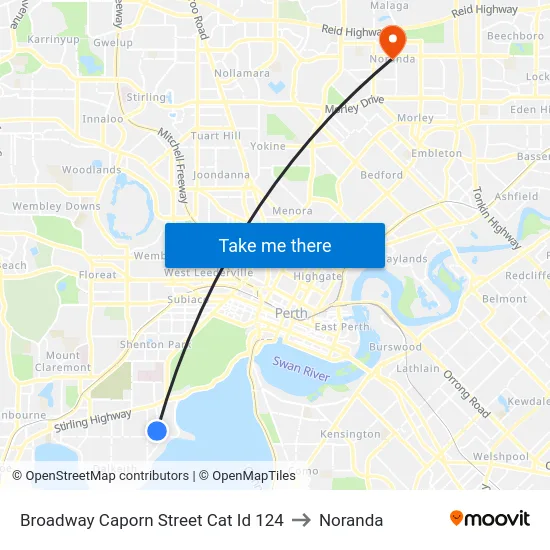 Broadway   Caporn Street Cat Id 124 to Noranda map