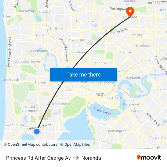 Princess Rd After George Av to Noranda map