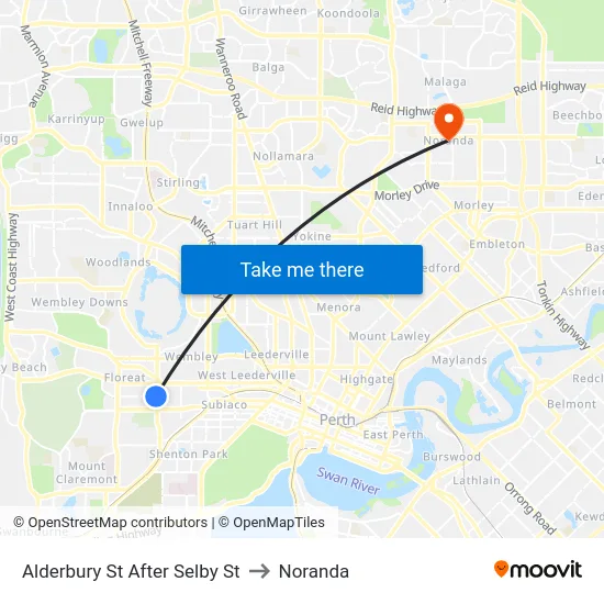Alderbury St After Selby St to Noranda map
