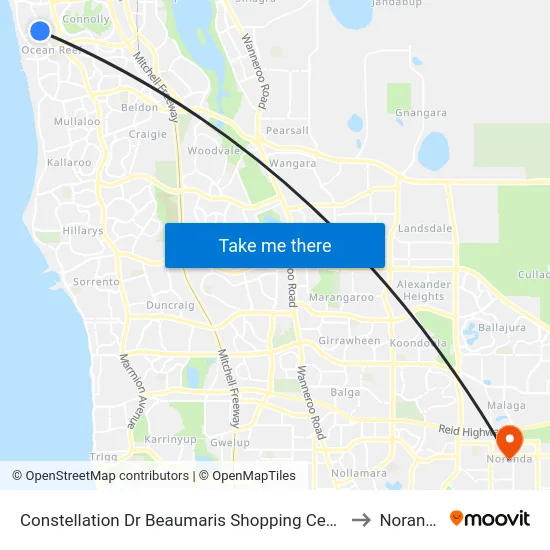 Constellation Dr Beaumaris Shopping Centre to Noranda map