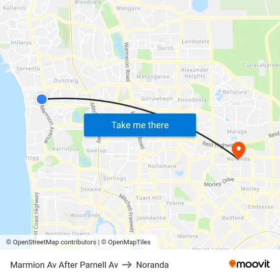 Marmion Av After Parnell Av to Noranda map